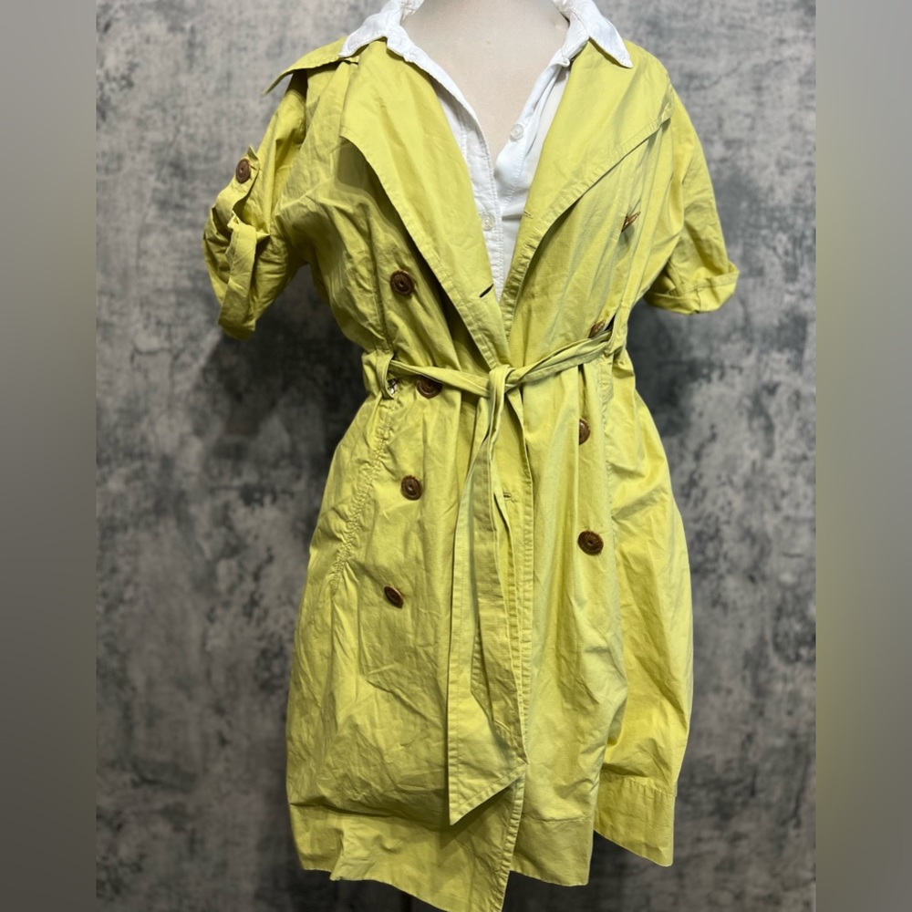 Neon green olive green gorgeous coat jacket dress - Picture 8 of 10